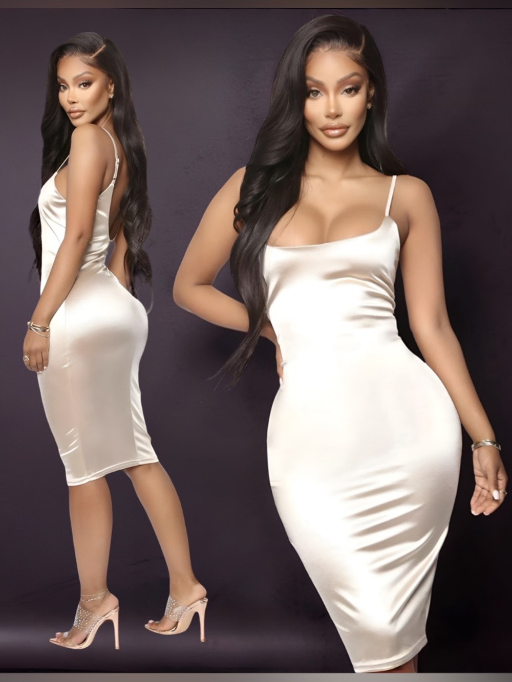 NWT✨Slipping Through Satin Midi Dress